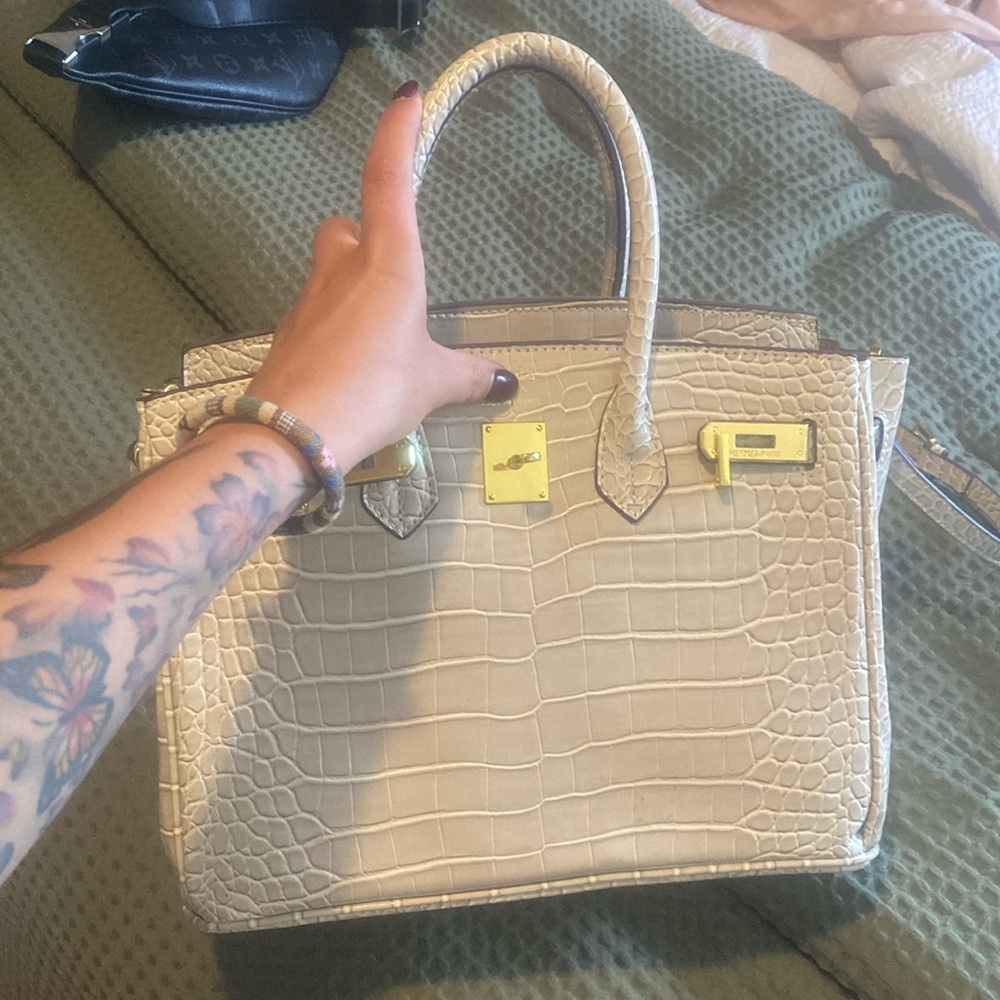 Faux crocodile skin bag